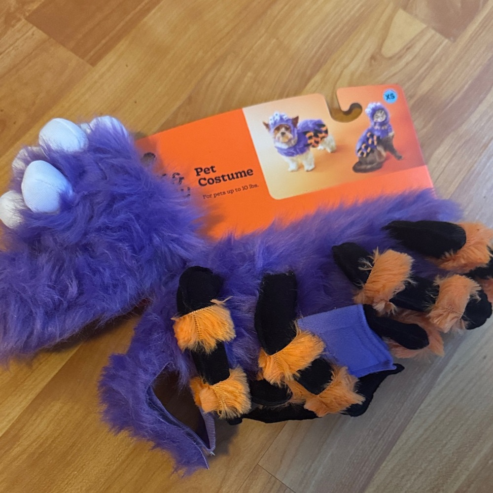 XSmall dogs or cat spider Halloween costume purple monster with legs New